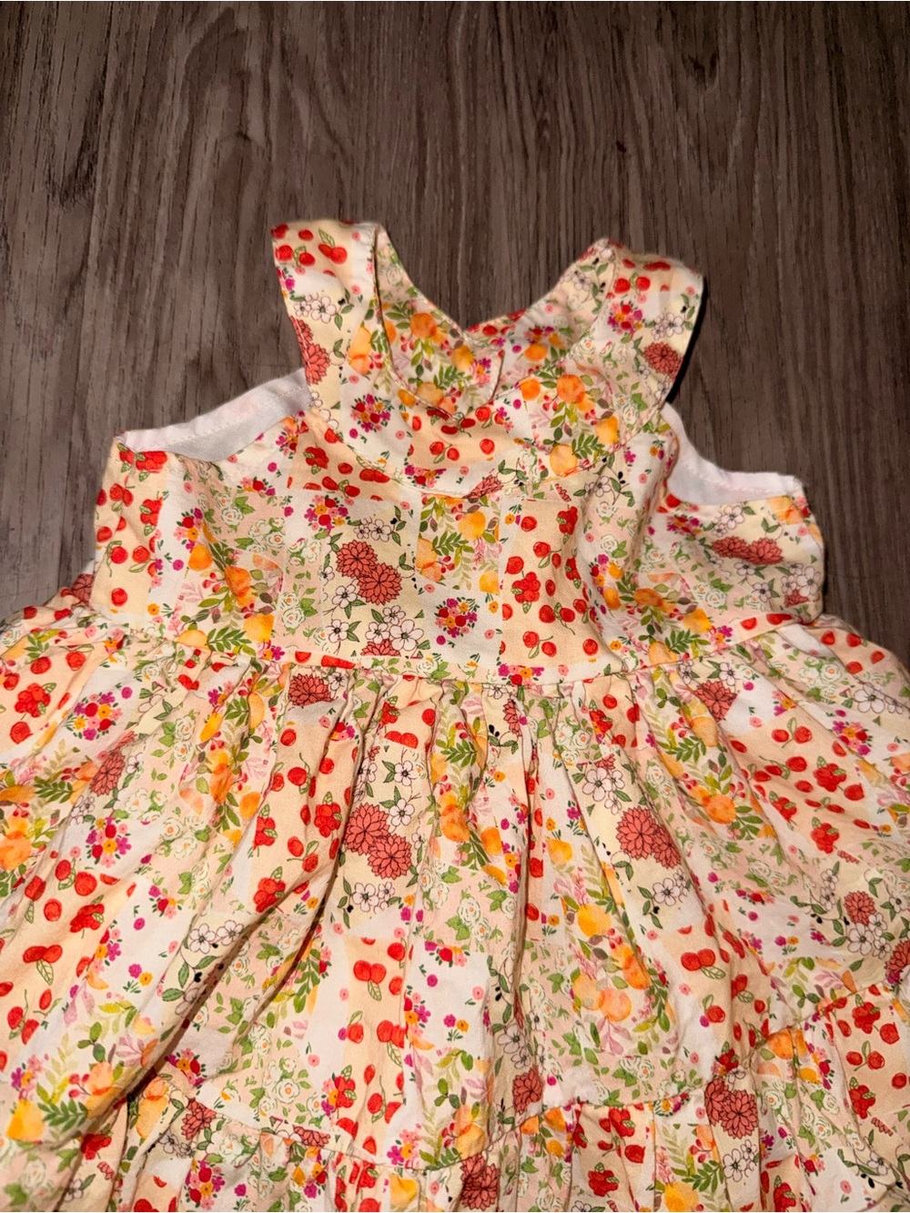 Carter's Cream Floral Dress with Red & Yellow Flowers - Picture 2 of 4